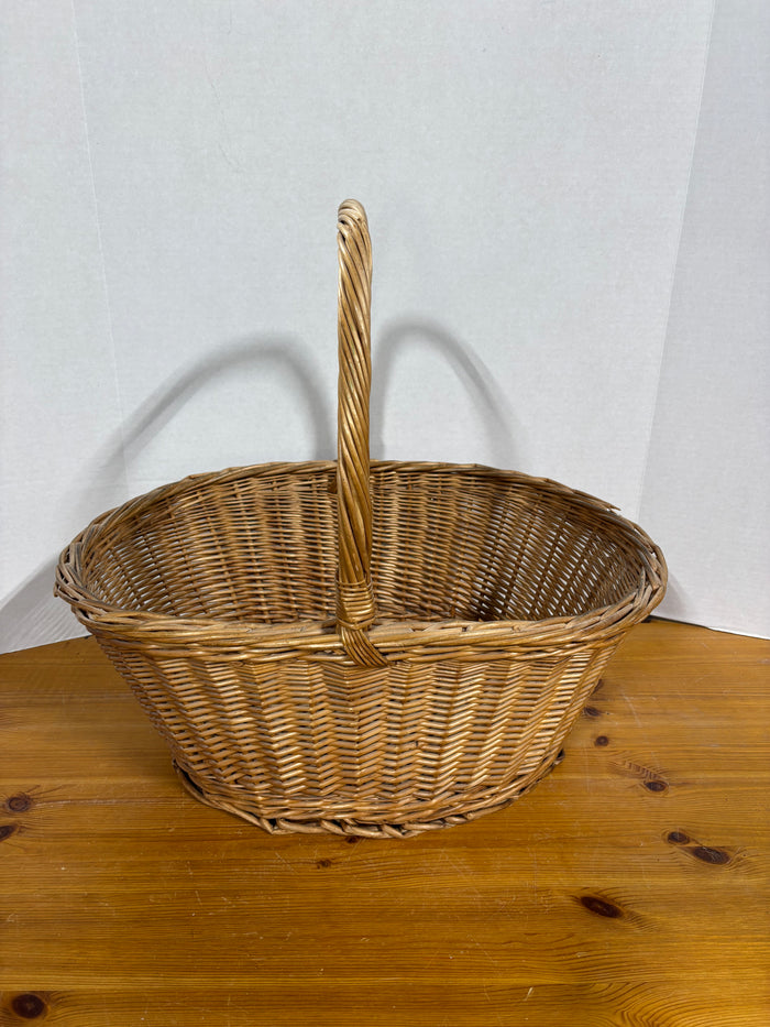 Handwoven Wicker Basket W/Handle