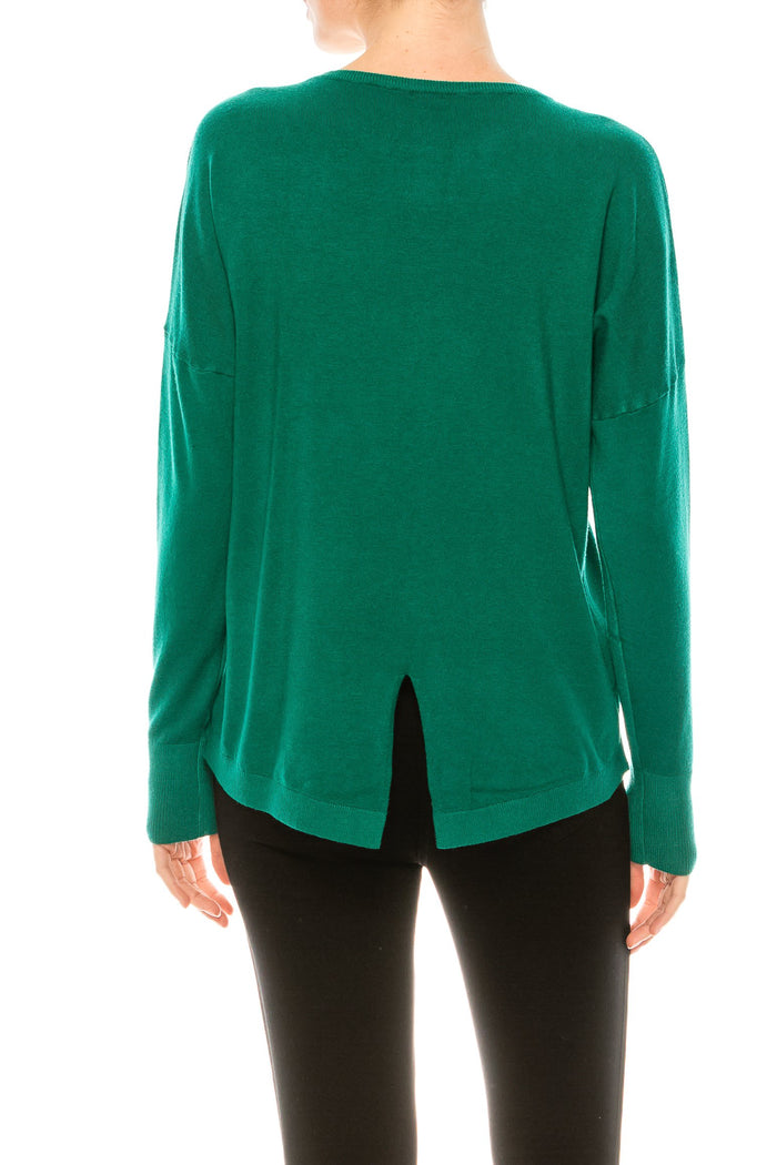 Aaeda Long Sleeve Rhinestone Sweater Top (Additional Colors) - foxberryparkproducts