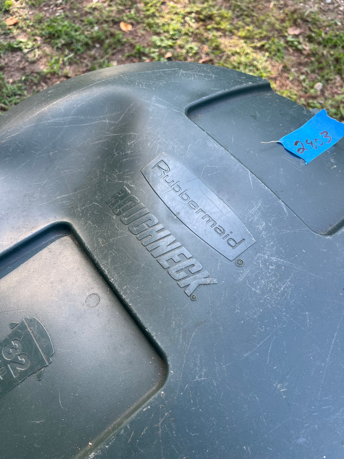 Ace Rubbermaid Roughneck Plastic Trash Can with Lid, 29"H.