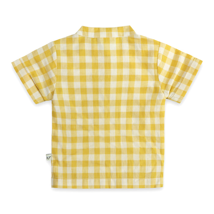 Aiden Gingham Baby Shirt Back (Organic)