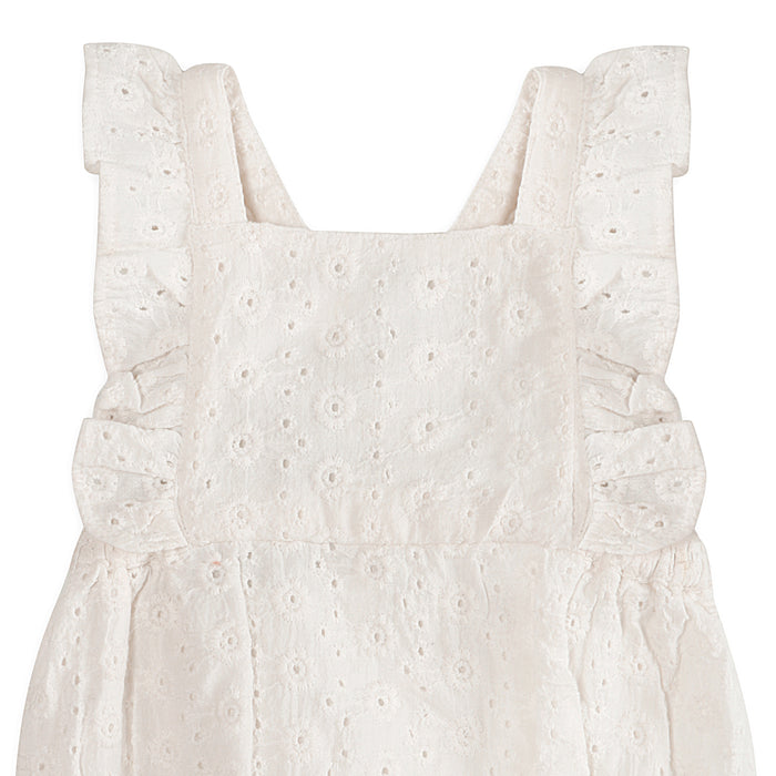 Alaina Schiffli Baby Romper Detail