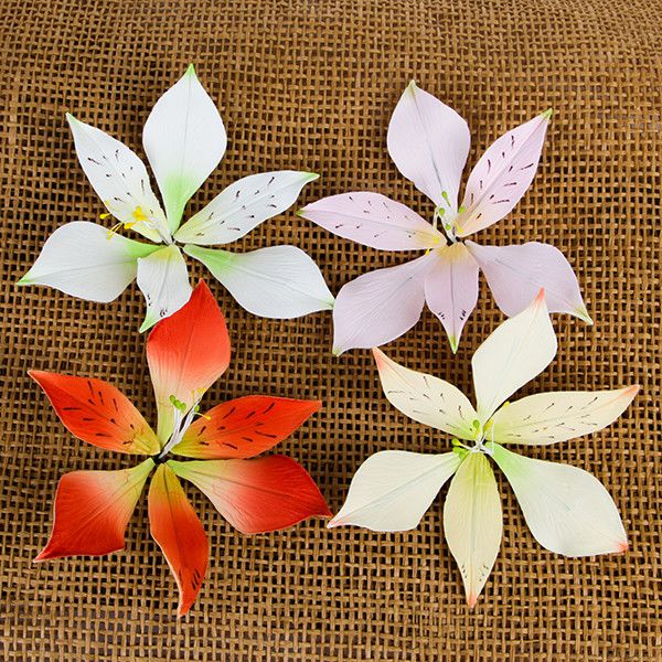 Alstroemeria Lily Sprays are gumpaste sugarflower cake decorations perfect as cake toppers for cake decorating fondant cakes and wedding cakes. Caljava wholesale cake supply.