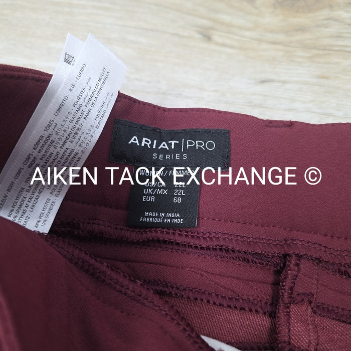 Ariat Prelude 4 Way Stretch Silicone Grip Knee Patch Breeches, Size 22 L