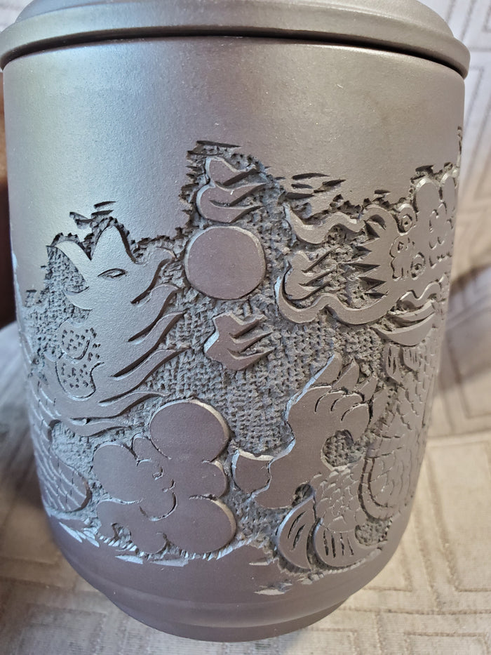 Asian Inspired Dark Brown Clay Tea Mug