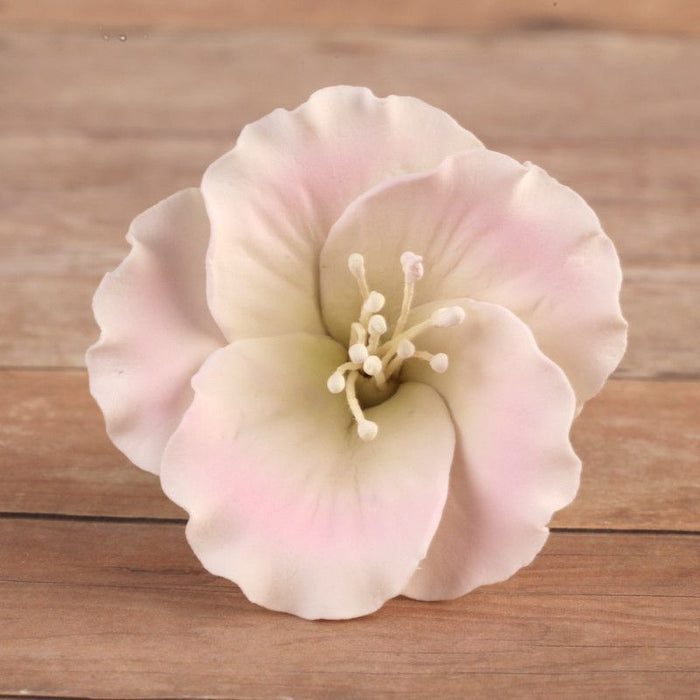 Pink Azalea blossom sugarflower made from gumpaste.  Cake decoration.  Wholesale cake supply.  Caljava Bakery Supply.