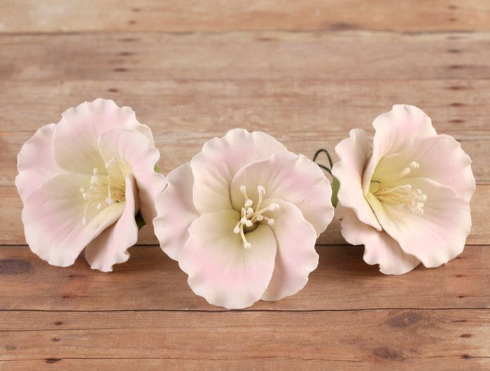 Pink Azalea blossom sugarflower made from gumpaste.  Cake decoration.  Wholesale cake supply.  Caljava Bakery Supply.