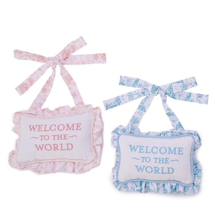 Baby - Pillow Door Hanger - Welcome to the World - Findlay Rowe Designs