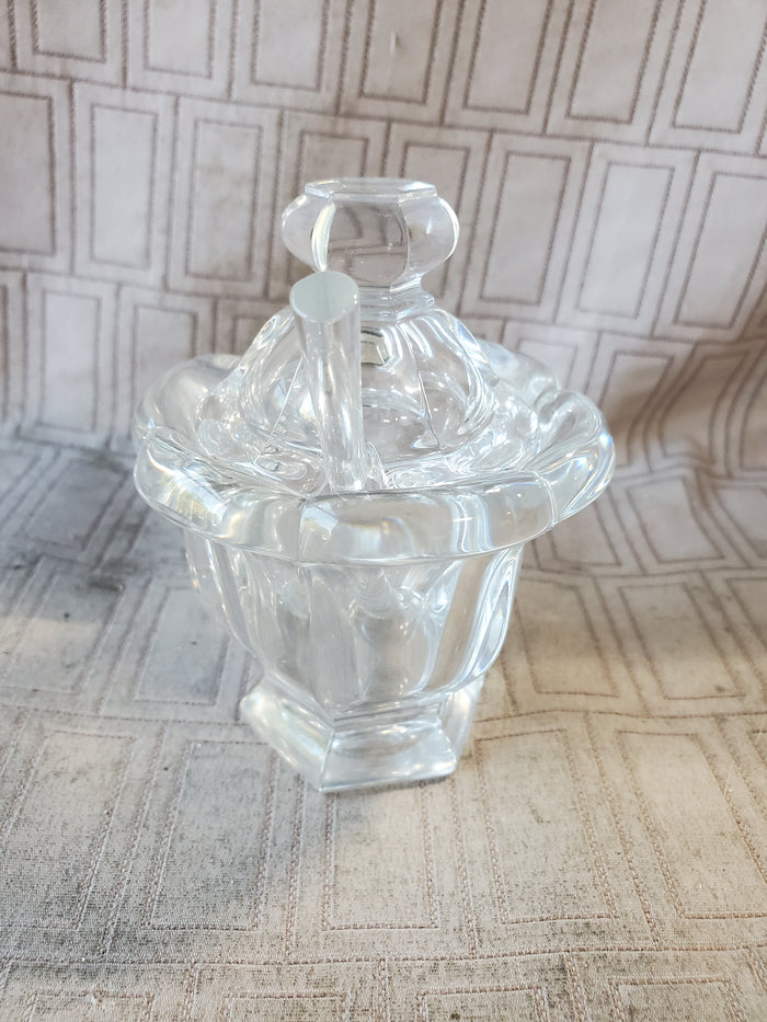Baccarat Crystal Mustard Jar with Spoon