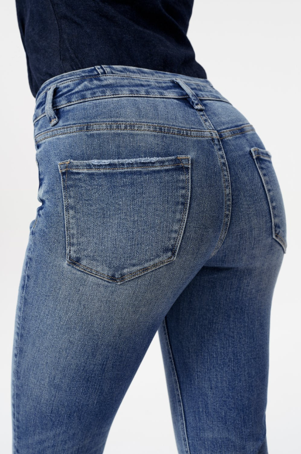 Barcelona High Rise Flare, Vintaqua - 13 Hub Lane   |  Slim Flare Jeans