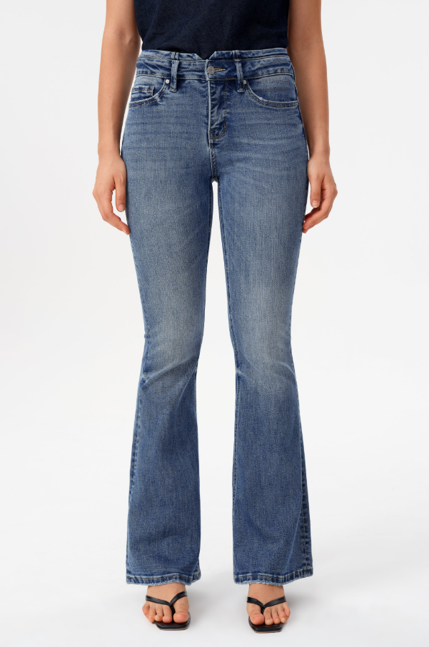 Barcelona High Rise Flare, Vintaqua - 13 Hub Lane   |  Slim Flare Jeans