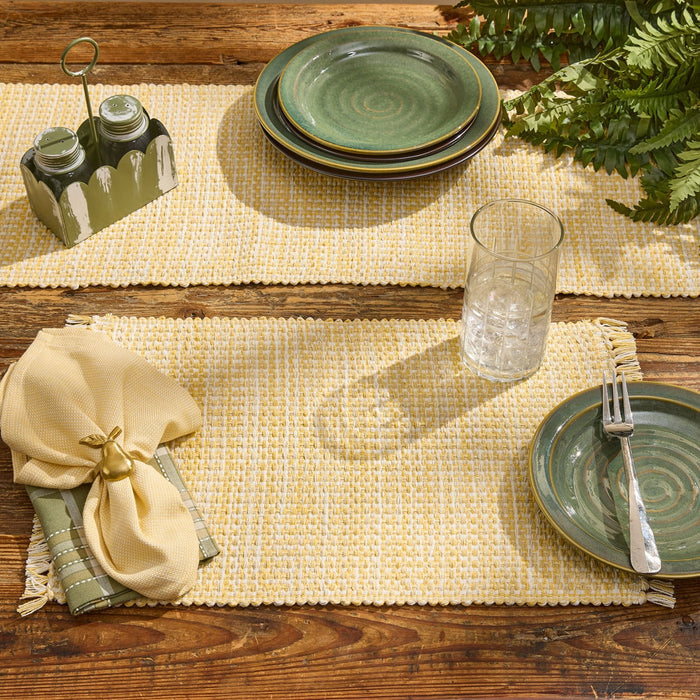Basketweave Goldenrod Placemats-Lange General Store