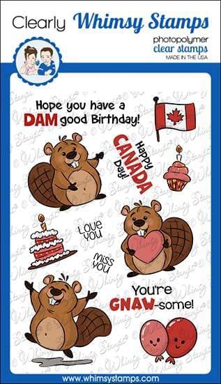 Beaver Birthday Clear Stamps - Whimsy Stamps