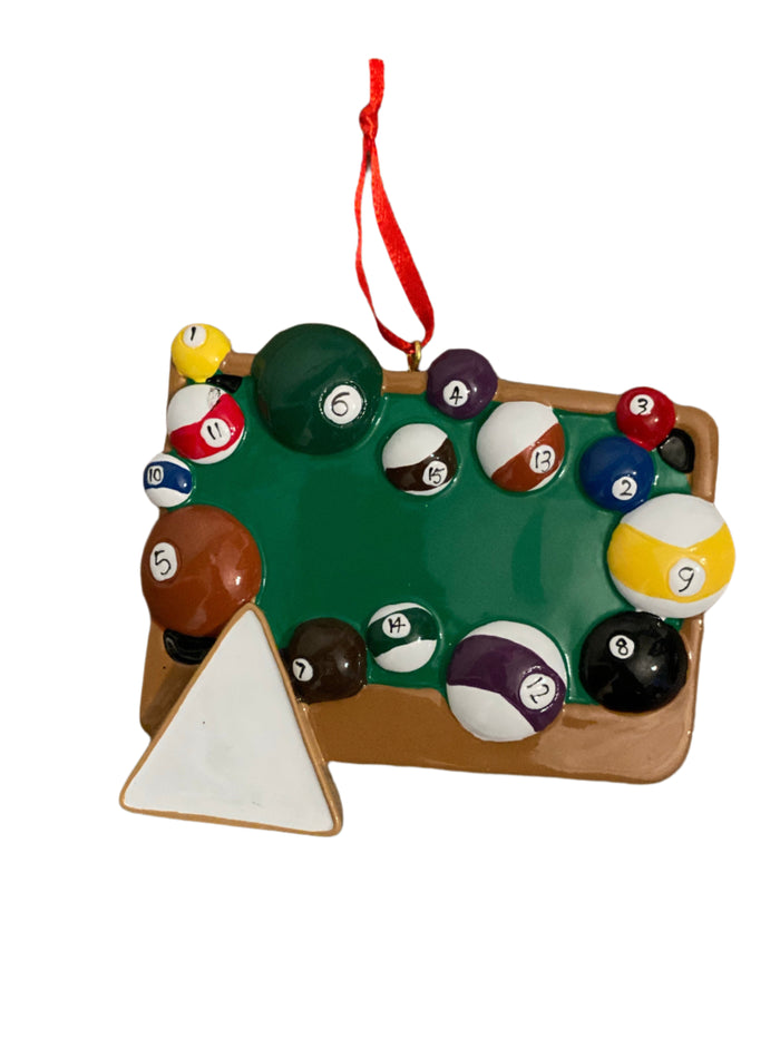 Billiards- Personalized Christmas Ornament