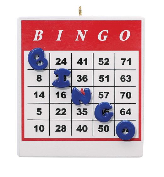 BINGO card- Personalized Christmas Ornament