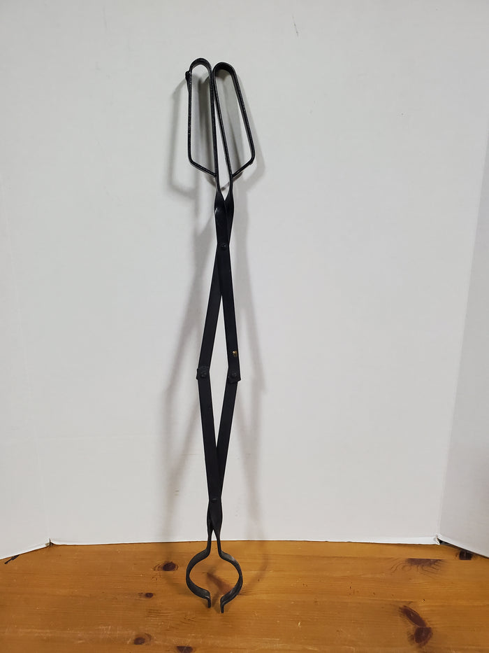 Black Metal Fireplace Scissor Tongs
