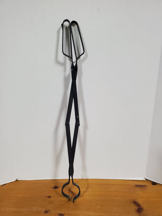 Black Metal Fireplace Scissor Tongs