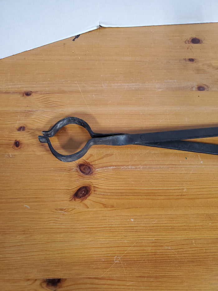 Black Metal Fireplace Scissor Tongs