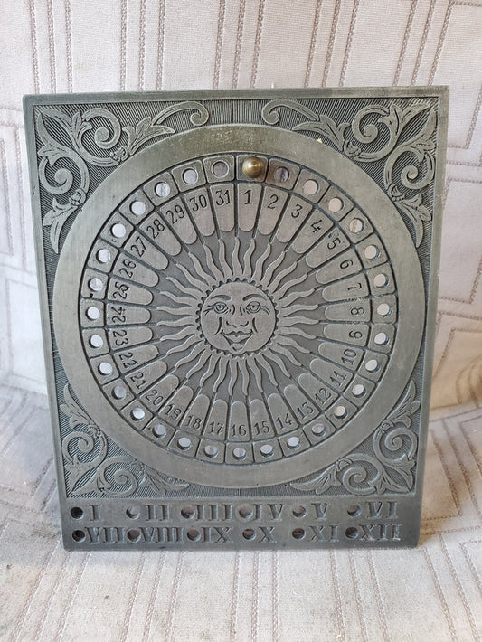 Block Zinn German Metal Perpetual Calendar