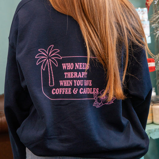 Blue and Pink Crew Neck & Candle- Therapy