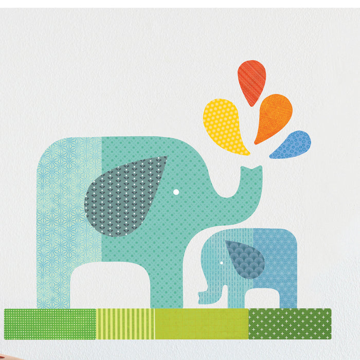Blue Elephant Baby Wall Decal