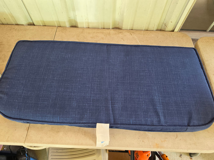 Blue Outdoor Bench Seat Cushion (two available, priced separately)