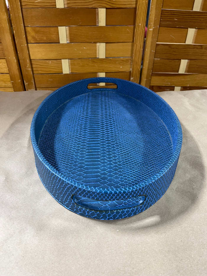 Blue Oval Tray