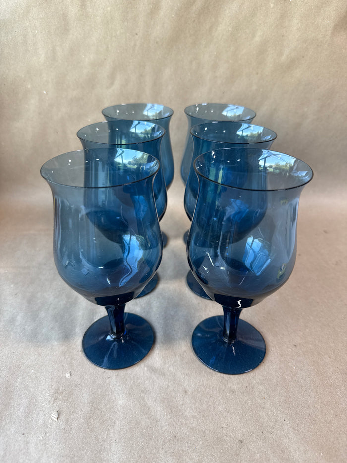 Blue Wine Goblets - Set Of 6