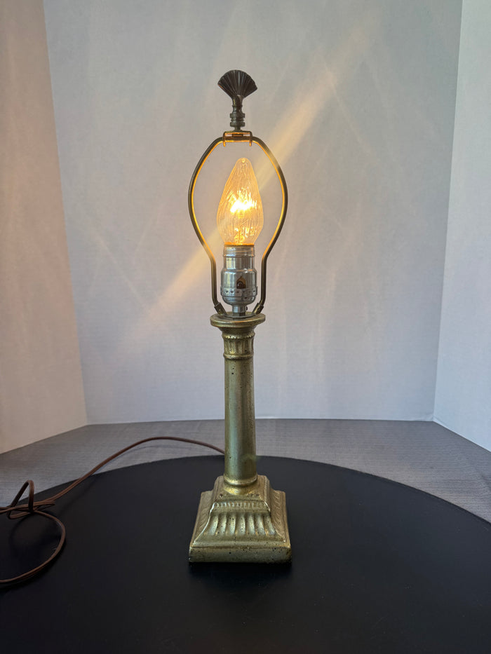 Borghese Gilded Resin Column Candlestick Lamp (WORKS)