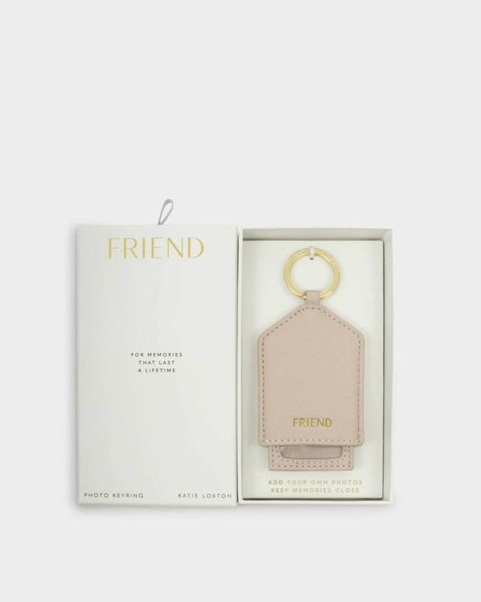 Boxed Photo Keychain 'Friend' in Oyster