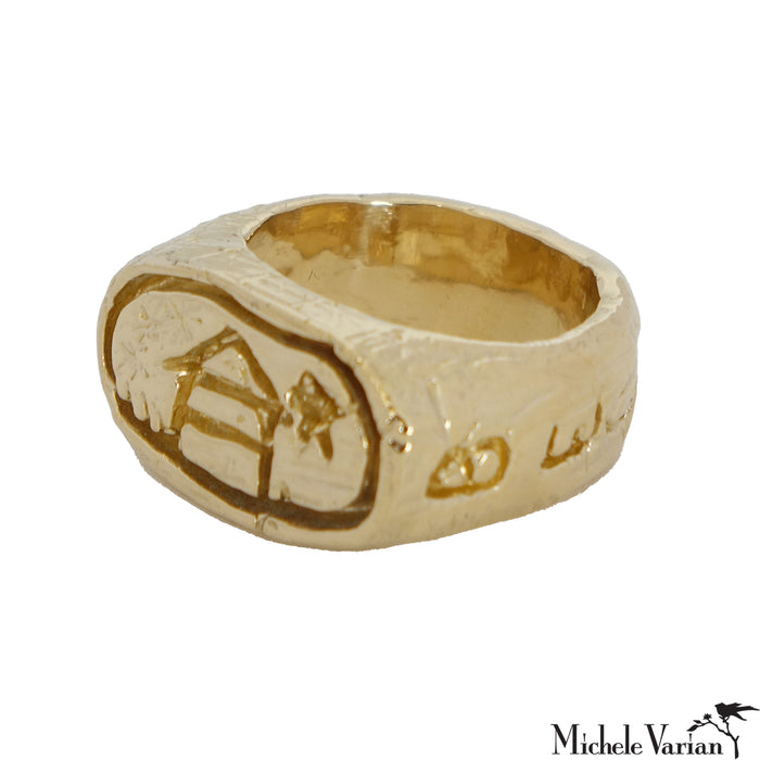 Brass Brown Signet Ring