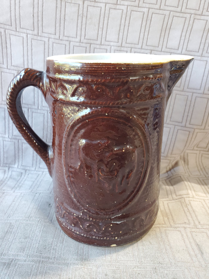 Brown Glazed Pottery Pitcher Vase