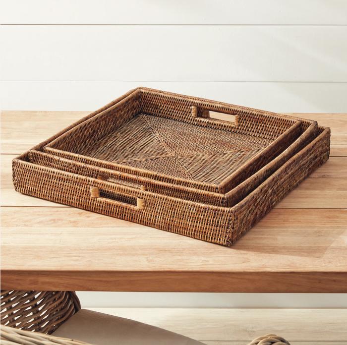 Burma Rattan Ottoman Serving Tray - 13 Hub Lane   |  Woven Trays