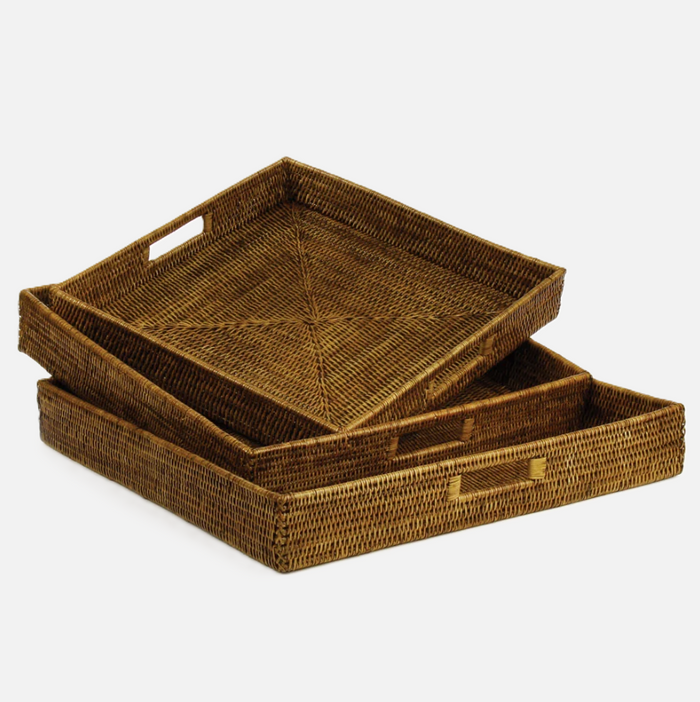 Burma Rattan Ottoman Serving Tray - 13 Hub Lane   |  Woven Trays