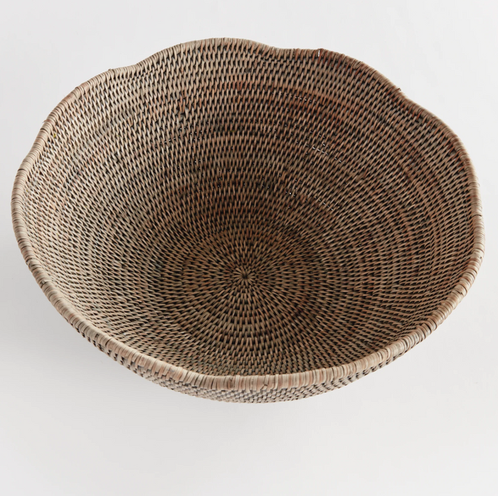 Burma Rattan Scalloped Edge Bowl - 13 Hub Lane   |  Rattan Bowls