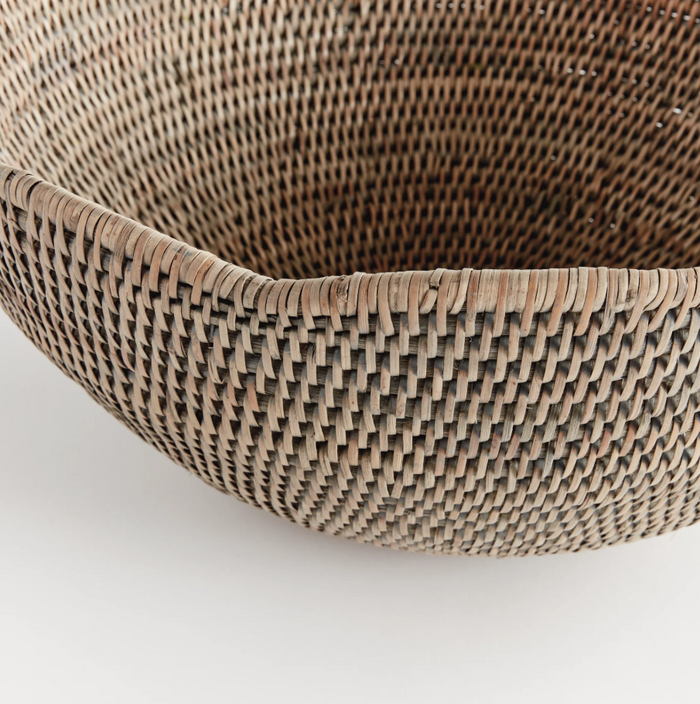 Burma Rattan Scalloped Edge Bowl - 13 Hub Lane   |  Rattan Bowls