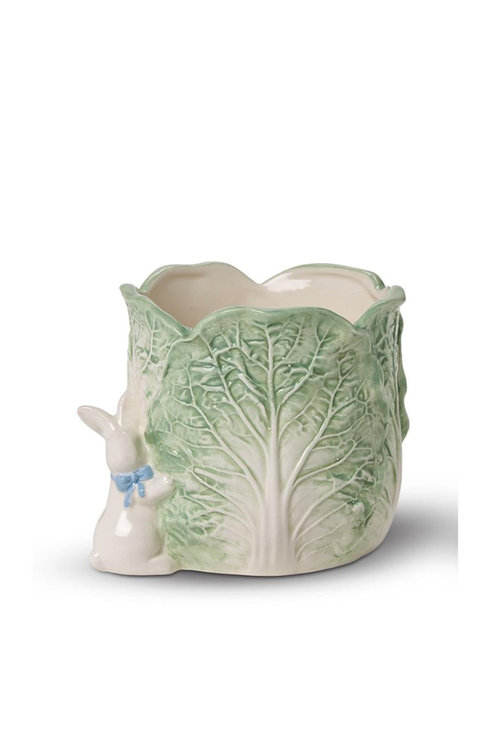 Cabbage and Bunny Vase - FINAL SALE