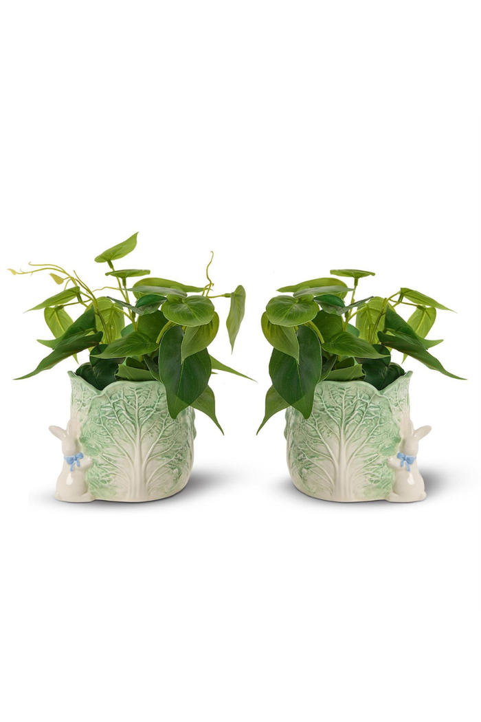 Cabbage and Bunny Vase - FINAL SALE