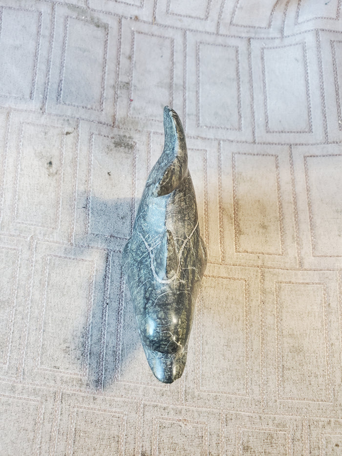 Carved Stone Dolphin Paperweight