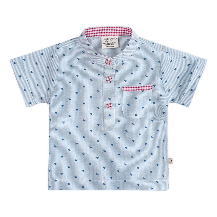Cayden Ditsy Heart Baby Top Front (Organic)