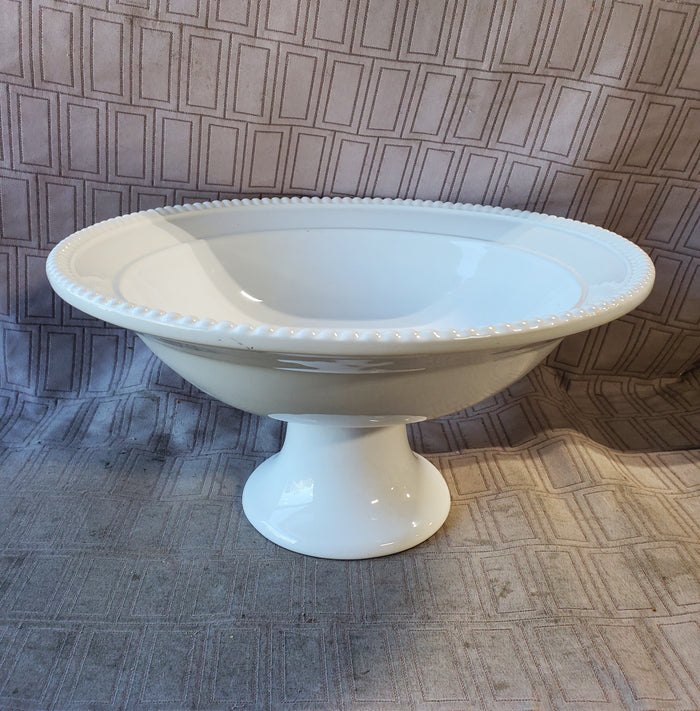 Ceriart S.A. White Ceramic Pedestal Serving Bowl
