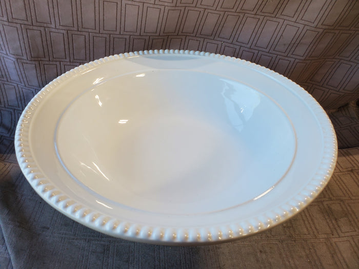 Ceriart S.A. White Ceramic Pedestal Serving Bowl