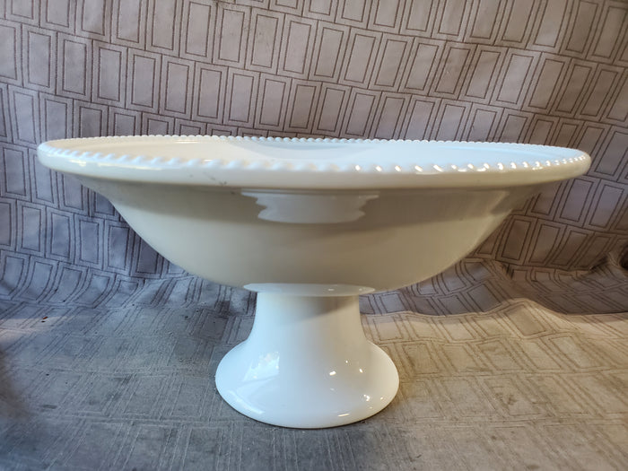 Ceriart S.A. White Ceramic Pedestal Serving Bowl