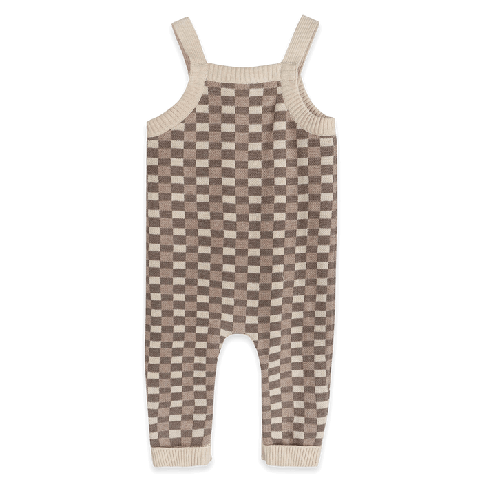 Organic Cotton Check Dog 3D Knit Baby Overall Set, Back