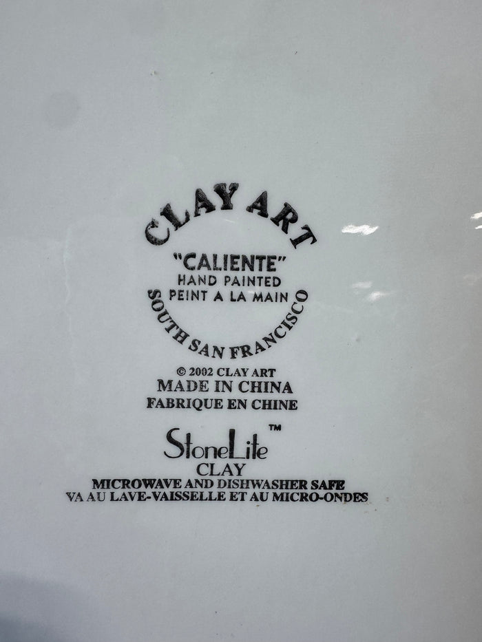 Clay Art Caliente Chili Peppers Large Oval Ceramic Serving Platter