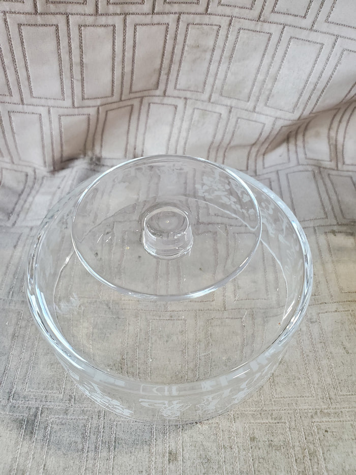Clear Glass 12 Days of Christmas Pedestal Candy Dish