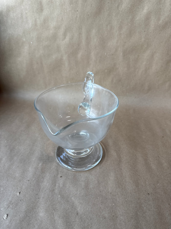 Clear Glass Pedestal Creamer Pitcher