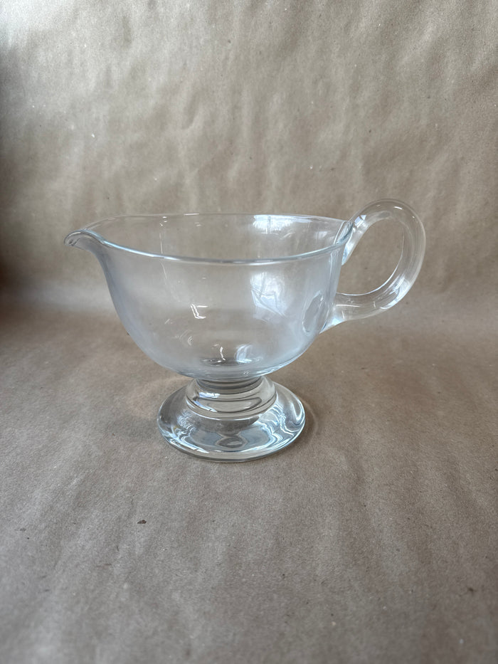 Clear Glass Pedestal Creamer Pitcher