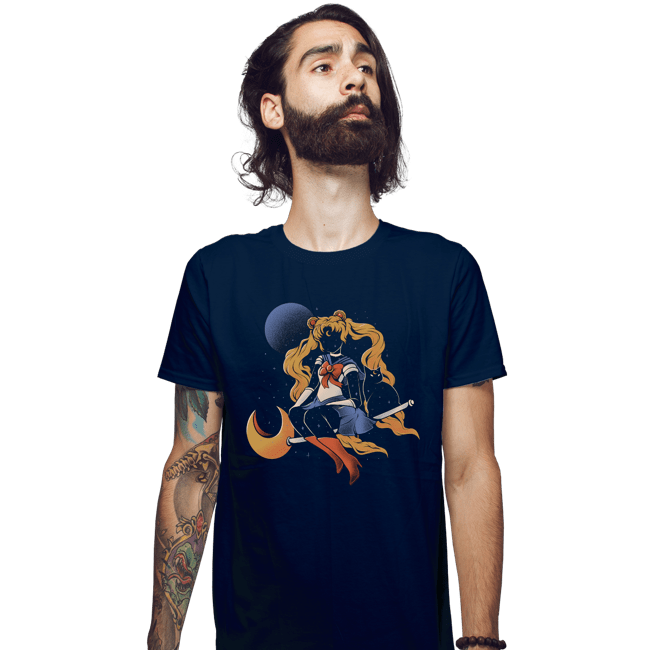 Daily_Deal_Shirts Fitted Shirts, Mens / Small / Navy Cosmic Sailor