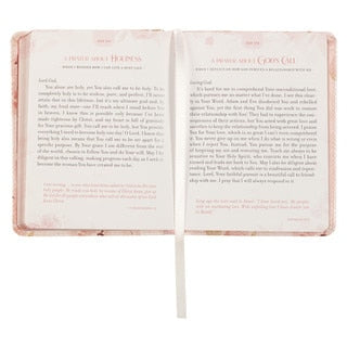 Daily Prayers For Women Pink Floral Faux Leather Devotional