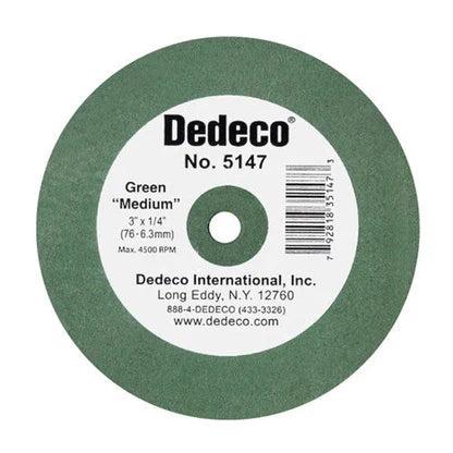 Dedeco Green Medium Lathe Wheels 3' X 1/4' # 5147